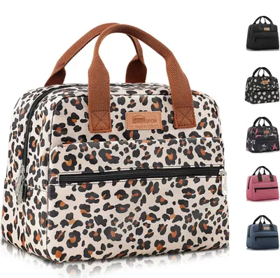 Productafbeelding van Geïsoleerde lunchtas met grote capaciteit, waterdicht, met luipaardprint