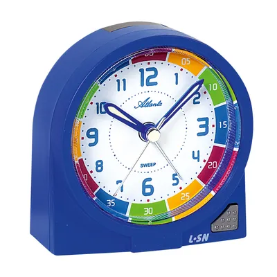 Produktbild von Atlanta 1937/5 Wecker Kinderwecker Quarz blau leise Lernwecker für Kinder