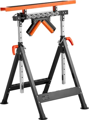 Image de SucceBuy Support à roulettes 4 en 1, réglable de 33 à 50 pouces, résistant, capacité de charge de 440 lb, pour support de rallonge de sortie de travail du bois