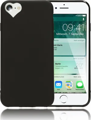 Obrázok produktu pre NALIA puzdro na mobilný telefón pre iPhone SE 2022 / SE 2020 / 8 / 7, ochranný kryt srdca čierny