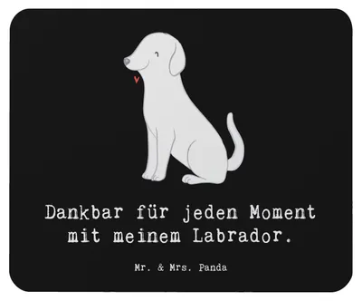 Produktbild von Mr. & Mrs. Panda Mousepad Labrador Moment - Schwarz - Geschenk, Mouse Pad, computer mauspad, mousematte, pc