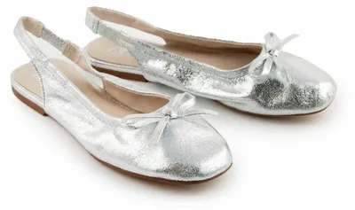 Produktbild von Zara Kids silberne Mädchen-Ballerinas mit Metallic-Glanz 32
