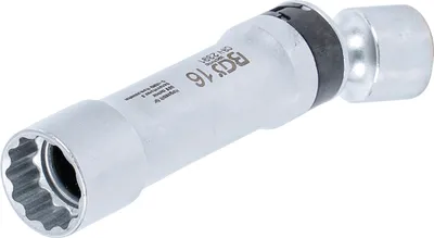 Image de BGS Douille articulée pour bougie d'allumage Douze pans avec ressort de maintien Entraînement Carré intérieur 10 mm (3/8") SW 16 mm - 2391