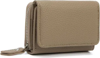 Image de CHAOFANXI Porte-monnaie en cuir pour femme Trifold Porte-monnaie 6 poches pour cartes Noir