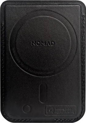 Image de Nomad Magsafe Cuir Card Portefeuille avec Find My – Intégré à l'application Find My d'Apple – Peut contenir de 1 à 4 cartes de crédit – Recharge sans fil sur n'importe quel chargeur Qi ou MagSafe. - Noir