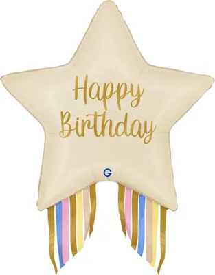 Produktbild von 29" Folienballon Shape Stern Happy Birthday | 74 cm
