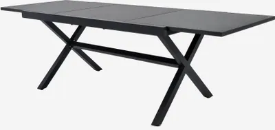 Produktbild von sweeek - Ausziehbarer Gartentisch aus Aluminium für 8 Personen - Anthrazit
