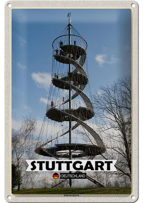 Produktbild von Blechschild Städte Stuttgart Killesbergturm Architektur 20x30cm