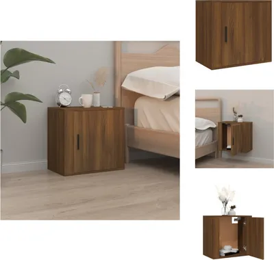 Image de vidaXL Table de nuit murale marron imitation chêne 50x30x47 cm - Tables de nuit