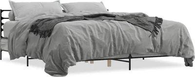 Produktbild von vidaXL Bettgestell Grau Sonoma 180x200 cm Holzwerkstoff und Metall