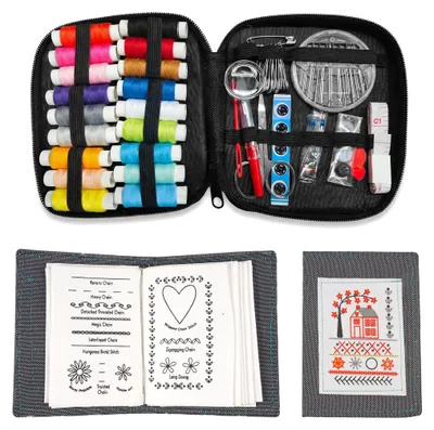 Stickstichbuch-Set, 143 Techniken, 13x10 cm, komplett