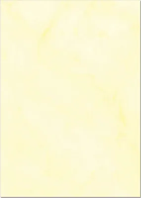 Produktbild von Gastronomie Papier (Gelb-Marmor, A5, 25 Blatt) für Speisekarten. Marmoriertes Papier, Einseitig bedruckt, für alle Drucker/Kopierer geeignet