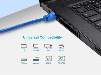 Imagen del producto de Cable de red Cat6 UTP, 30 metros, color azul - Cable de cobre de 24 AWG