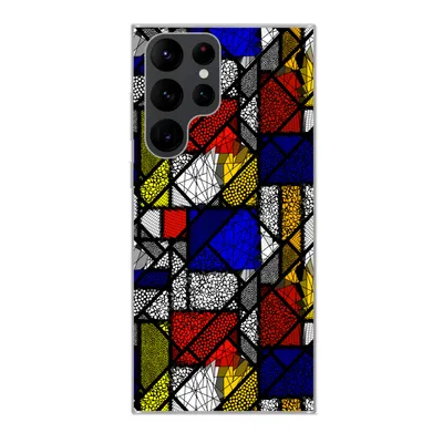 Produktbild von MuchoWow® Handyhülle Schutzhülle Hülle für Samsung Galaxy S22 Ultra Mondrian - Glasmalerei - Alte Meister - Kunstwerk - Abstrakt - Malerei Silikon Softcase Handy Hülle - Abbildung