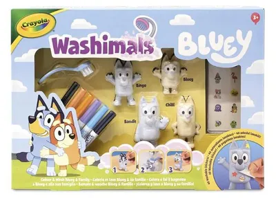 Image de Lot de 4 Crayola Washimals « Bluey » Animaux de compagnie Jaune Jaune Taille unique