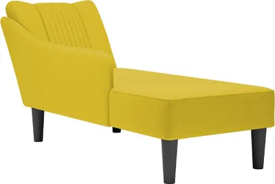Image de Fauteuil long avec accoudoir droit jaune velours