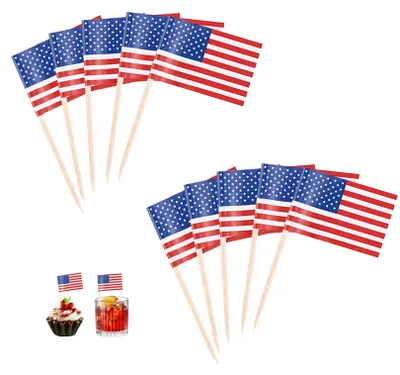100 Zahnstocher-Fähnchen, Italienische Flagge, Dekoration