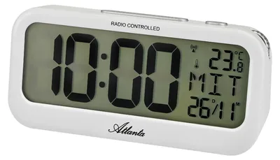 Produktbild von Atlanta 2850/0 Funkwecker Digital Weiß mit 2 Weckzeiten
