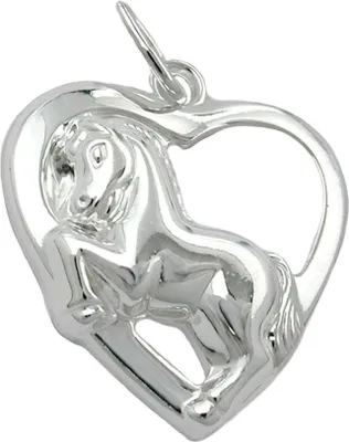 Produktbild von Anhänger Silberanhänger Herz mit Pferd aus echtem 925 Silber Damen
