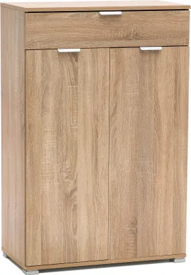 Immagine prodotto di Milani Home - armadietto 2 ante e 1 cassetto 75 x 38 x 112 cm, marrone chiaro, truciolare bilaminato, fatto in Italia