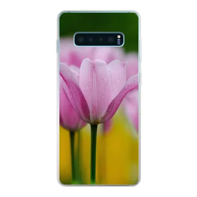 Produktbild von MuchoWow® Handyhülle Schutzhülle Hülle für Samsung Galaxy S10 Plus Blumen - Tulpen - Rosa Silikon Softcase Handy Hülle - Schutzhülle