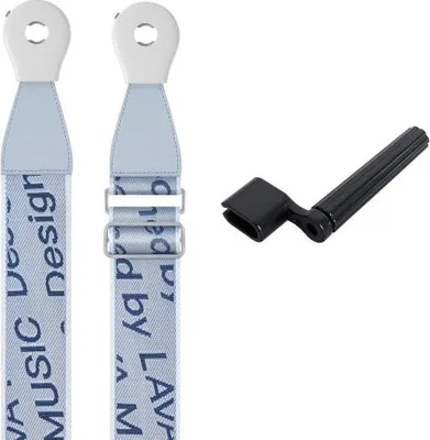 Produktbild von Lava Music Gitarrengurt Ideal Strap 2 Blau mit Saitenkurbel