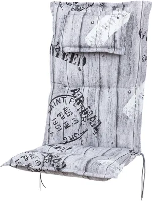 Produktbild von Auflage Hochlehner Rom 0778 grau Schrift 123x50x9 cm KETTtex