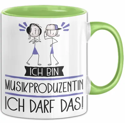 Produktbild von Geschenk für Musikproduzentin Tasse Lustige Geschenkidee Geburtstag Ich Bin Musikproduzentin Ich Darf Das (Grün)