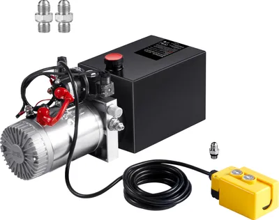 Obrázek produktu pro SucceBuy Hydraulické čerpadlo 6 Quart, dvojčinná pohonná jednotka, průtok 0,91 GPM, max. tlak 3200 PSI, DC 12 V pro sklápěcí přívěsy