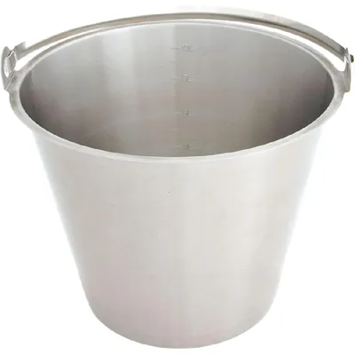 Produktbild von Edelstahleimer, ohne Bodenreifen, mit Maßeinteilung, 10 Liter