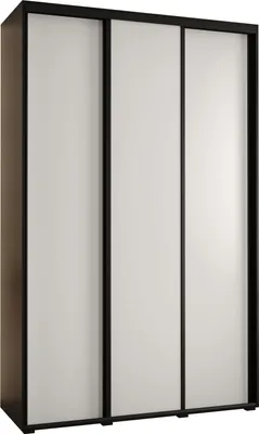 Produktbild von MEBLE KRYSPOL Davos 1 Schrank, drei Türen - 235,2x150x45 cm - Schwarz Weiß Schwarz
