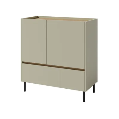 Produktbild von Kommode LICO 120x105x40 cm Eukalyptus, Sideboard mit 3 Schubladen und 3 Türen, Moderner Stil