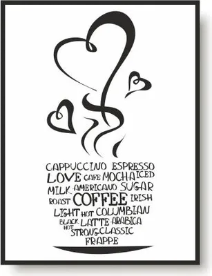 Immagine prodotto di Poster incorniciato in bianco e nero per la parete della cucina Decorazione della cucina