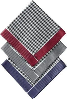 Produktbild von D&L Herren Taschentücher Set - Kariertes Design - 12 Stück - Baumwolle - Satiniert
