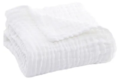 Produktbild von Sommerliche Musselindecke, atmungsaktiv, einfarbig, kuschelige Musselindecke für Bett, Sofa, Reisen und Urlaub