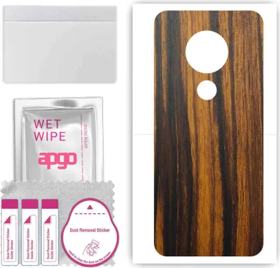 Produktbild von apgo Rückseite Schutzfolie, Skin, kompatibel mit Nokia 6.2, Hinten Displayschutzfolie aus Vinylfolie, kratzfest, einfache Montage - Tigerwood