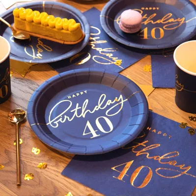 Produktbild von Happy Birthday Servietten 40. Geburtstag 33x33cm 10St.