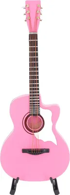 Produktbild von Gitarrenmodell, rosafarbenes Buchenmaterial, präzises Design, 18 cm, Musikinstrument zum Spielen, tolle Geschenke