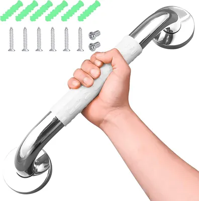 Produktbild von bedee Badezimmer Haltegriff, Edelstahl, 40cm, Rutschfest, für Senioren, Kinder & Schwangere, für Dusche & Badewanne, Silber, Wandmontiert, verdeckte Installation, Ø25mm, Handtuchhalter