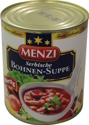 Produktbild von Menzi Serbische Bohnensuppe mit weißen Bohnen pikant gewürzt 800ml