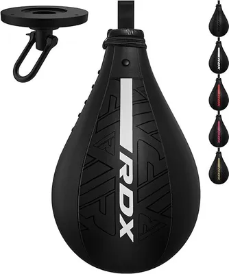 Produktbild von RDX Boxbirne Maya Hide Leder Set, Speedball Hängend Mit Halterung, Punchingball Boxing Speed Bag, Geschwindigkeit Ball Boxen Training Trainingsgeräte Gym Fitness