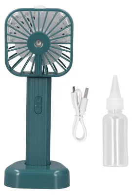 Immagine prodotto di Ventilatore nebulizzatore portatile, alimentato a batteria, ricaricabile tramite USB, raffreddamento a nebulizzazione silenzioso per viaggi all'aperto, verde