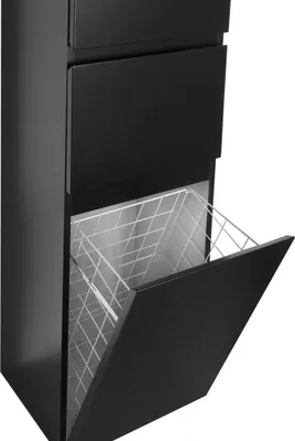 Immagine prodotto di Dispensa ALTAIR con cesto portabiancheria 40x184x31cm, nero opaco, destra