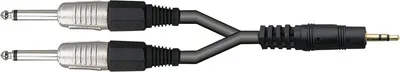 Immagine prodotto di DEXON Cavo di segnale Jack stereo 3,5 / 2x Jack mono 6,5