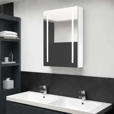 Produktbild von The Living Store LED-Spiegelschrank fürs Bad Glänzend Weiß 50x13x70 cm