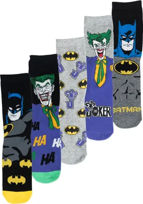Produktbild von DC Comics Batman & Joker Socken für Herren - Männer Sneaker Strümpfe 40-45 (5er Pack) 40-45