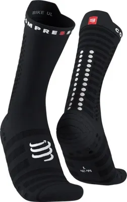 Produktbild von COMPRESSPORT Klassische Fahrradsocken - PRO RACING SOCKS V4.0 ULTRALIGHT BIKE - Schwarz/Weiß 35-38