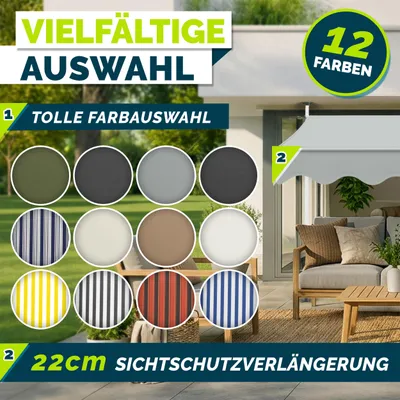 Produktbild von tillvex Balkonmarkise 300 cm Hellgrau Gelenkarm Markise Klemmmarkise Sonnenmarkise Balkon ohne Bohren