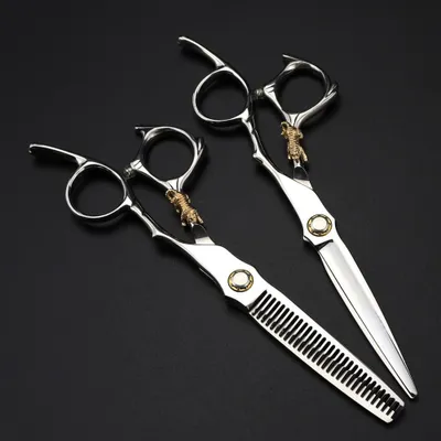 Produktbild von Professionelle 6-Zoll-Tigerschere zum Haarschneiden mit Lagerschraube, Effilierschere und Friseurscheren-Set