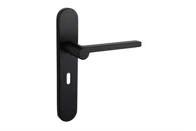 Produktbild von Lavuzo Türgriff Caserta Schwarz mit abgerundetem Schild SL56 - Pro Set